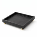 DECORAGE Handmade Black Marble Vanity Tray 20x20x3 cm Multi-Purpose Organizer for Perfumes Cosmetics Jewelry Bathroom Dresser Kitchen Serving Platter Decorative Home Décor Luxury Gift Tray