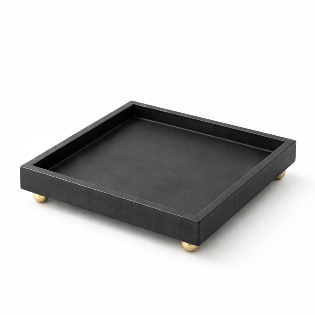 DECORAGE Handmade Black Marble Vanity Tray 20x20x3 cm Multi-Purpose Organizer for Perfumes Cosmetics Jewelry Bathroom Dresser Kitchen Serving Platter Decorative Home Décor Luxury Gift Tray