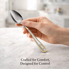 ANH MART Mirror Finish Silver Gold Plated Stainless Steel Flatware Set Copper Silverware Set Rose Gold Spoon Color Cutlery Set [Dinner Fork-Tea Spoon-Salad Spoon-Knife] Set of (Silver Gold, 28)