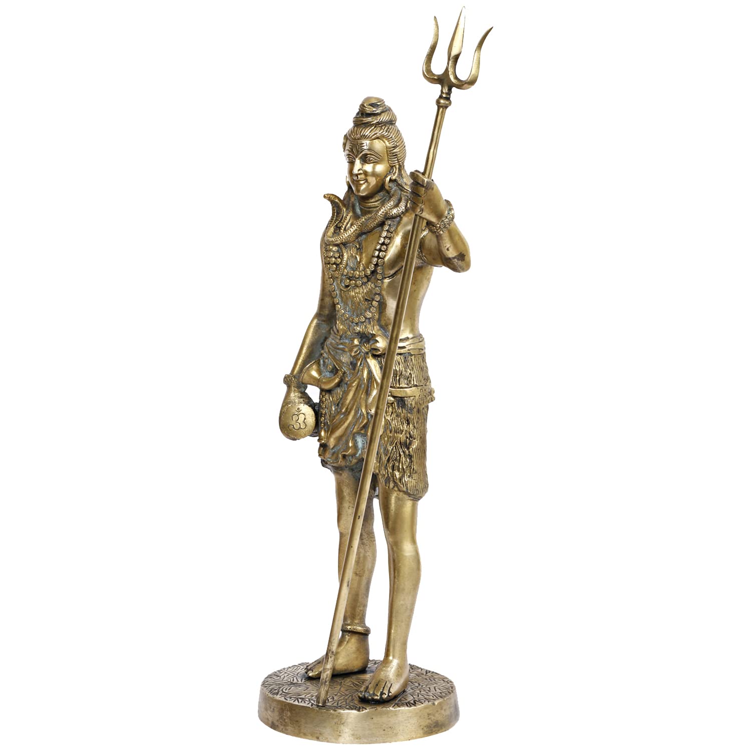 ARTVARKO Brass Standing Shiva Idol Statue God Bholenath Shiva Lord Shanker Idol Showpiece for Pooja Home Office Temple Art Decor 18 Inch.