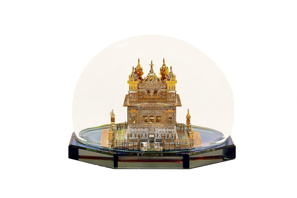 SG Musical Golden Temple Crystal Dome Showpiece, Religious Architecture Model with Display Box