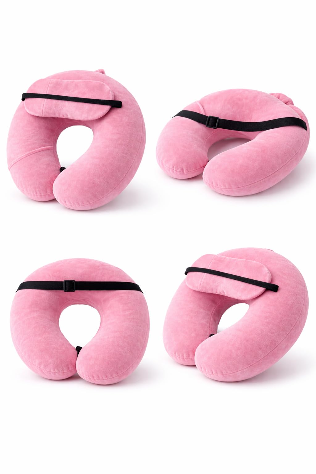 Trajectory® Travel Neck Pillow with Sleeping Eye Mask Combo for Travelling and Sleeping in Airplane Flight, Cab, Car, Train, Bus for Men and Women Blue(As seen on Shark Tank)