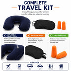 Chumbak Travel Pillow for Flights | Neck Rest for Travel with Eyes Mask for Sleeping | Travel Accessories for Women | Gifts for People Going Abroad