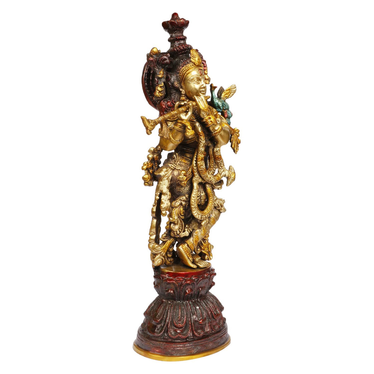 ARTVARKO Brass Krishna Idol Murli Krishan Bhagwan Statue Murti Gift Home Decor God Deity Lord Krishna Idol Statue Religious Height 21 Inches