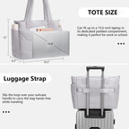 Puffer Tote Bag for Women Quilted Nurse Bag Lightweight Work Bag for Teacher Travel Handbag with Multiple Pockets, Light Gray, Large