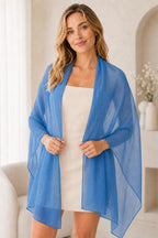 YOUR SMILE for Women Lightweight Breathable Solid Color Soft Chiffon Long Fashion Scarves Sun-proof Shawls Wrap, Blue, 27''x70''