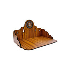 giftingcare Wooden Temple for Home & Office | Wall Mounted & Tabletop Pooja Mandir | Modern Wooden Puja Stand with Drawer | Teak Finish for Pooja Room, Shop & Living Room Decor