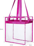 Clear Tote Bag, Stadium Security Approved, See Through Handbag Purse, Transparent Messenger Bag with Zipper Closure Crossbody Shoulder Bag with Adjustable Strap (30x30x16 CM) (Pink)