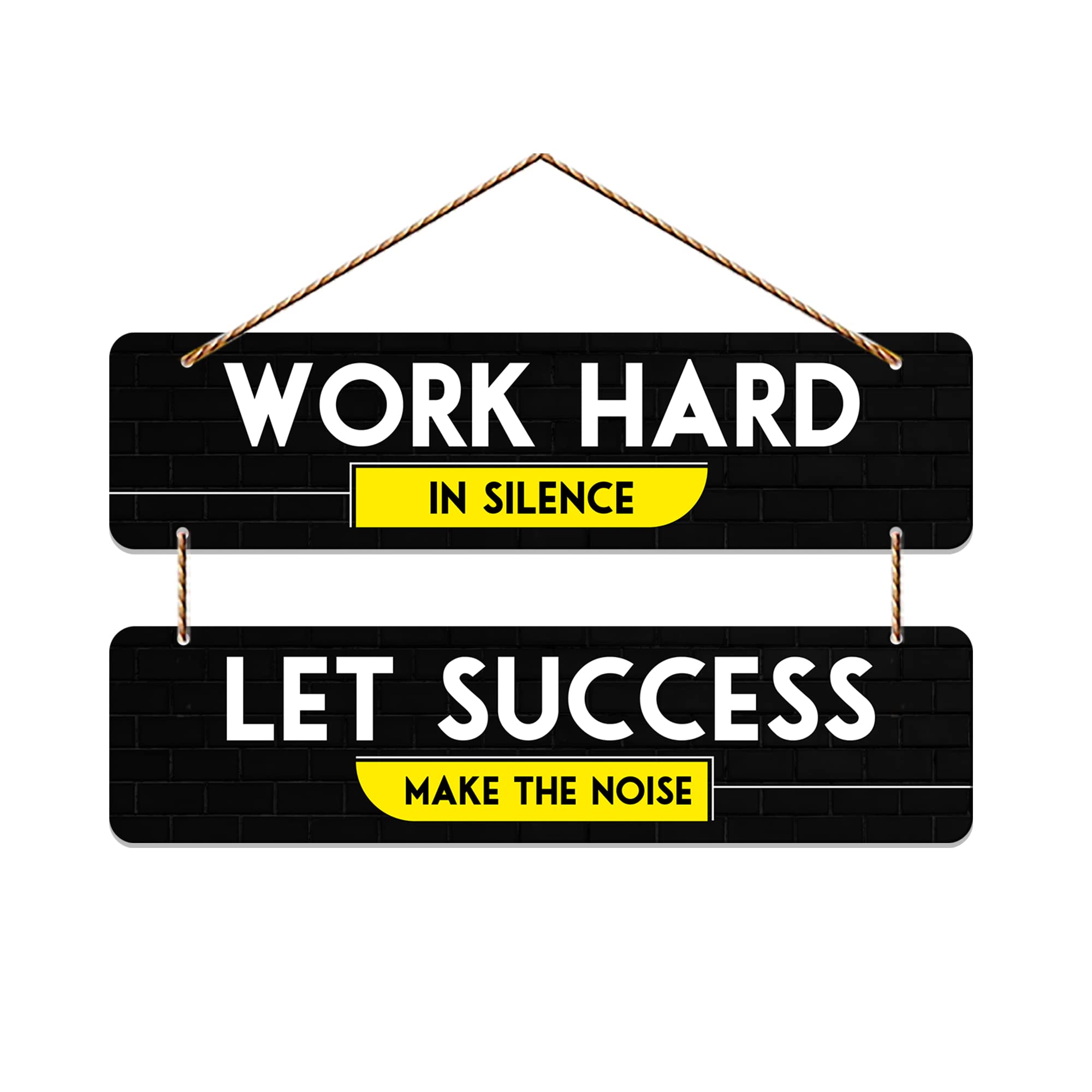 Artvibes Work Hard Motivational Quote MDF Wood Wall Hanger Ornaments | Quotes Decor Item | Motivational Wall Decor | Wall Poster | Graphic Art | Gift Items | Office Wall Decoration Items (WH_5406N)