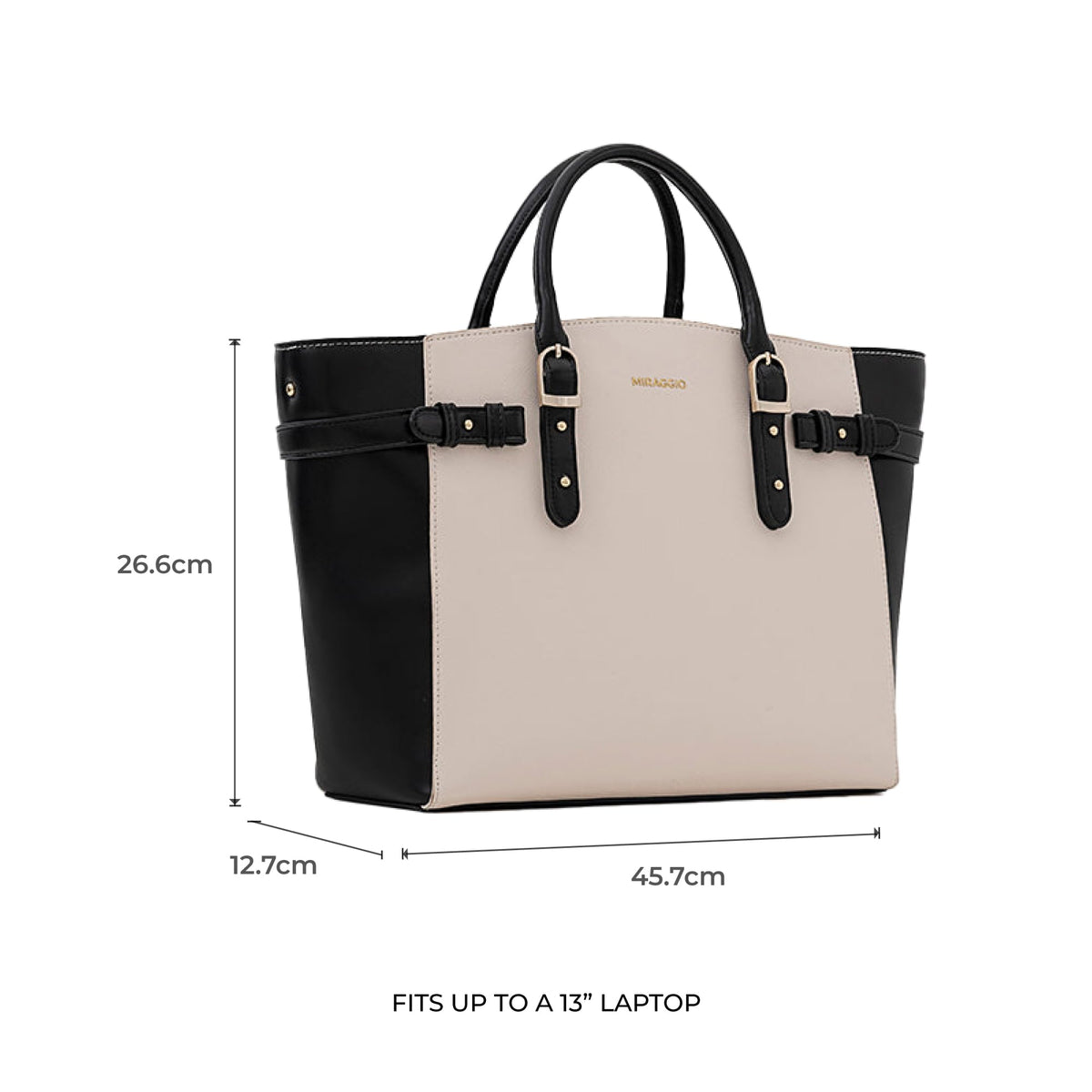Miraggio Rosalind Tote Bag For Women With Adjustable & Detachable Strap | Fits Upto 13 Inch Laptop | Office Bag For Women Stylish