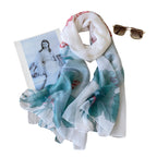 CrossKulture Scarf Stole for Women - 185 x 135 cm Chiffon Scarf with Floral Print | Lightweight Soft Stole for Girls | Satin Feel Neck Wrap | Women Accessory (Colour11)