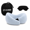 SHAKTISM 2-in-1 Travel Pillow and Eye Mask Set, Memory Foam Neck Support, Lightweight Portable Design,Cute Animal Plush Soft Eye Mask Blindfold for Sleeping,Nights and Travel (Purple)