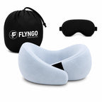SHAKTISM 2-in-1 Travel Pillow and Eye Mask Set, Memory Foam Neck Support, Lightweight Portable Design,Cute Animal Plush Soft Eye Mask Blindfold for Sleeping,Nights and Travel (Purple)