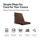 Frido Wedge Plus Cushion Cover | Ultrasoft, Breathable & Cool Pillow Cover | Aesthetic Pillow Cover for Home | Durable & Machine Washable | Coffee Brown