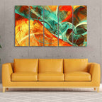 VIBECRAFTS Colorful Abstract Art wall Painting of Five Pieces For Home|Office|Living Room|Gift (PTVC5Pcs4_8658)