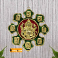 KridayKraft Ganesha Astavinayaka (8 Avatar of Lord Ganesh) Hanging in Gold Finish Ideal for Gift Purpose