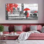 VIBECRAFTS Canvas Paintings for Living Room Drawing Room Romantic Love Couple in London Canvas Wall Painting Fitted with Wooden Frame for Home|Office|Gift(PTVCH_2275)