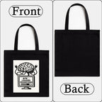 Kirmada Black Cotton Tote Bag | Brainstorm Mode AFK Loading Design | Minimal Tech Humor Tote for College, Work & Shopping | Zipper Closure | Reusable Eco Friendly Cotton Bag | Gift for Creatives