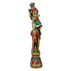 SVARUP Brass Radha Idol in Multicolor Height 29 Inch