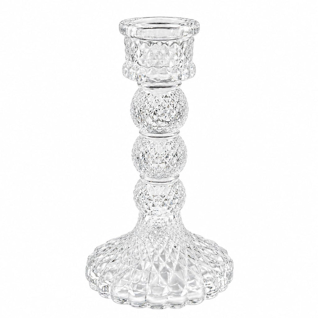 Pure Source India Crystal Taper Candle Holder,15 cm for Home Dining, Christmas & Diwali Decor