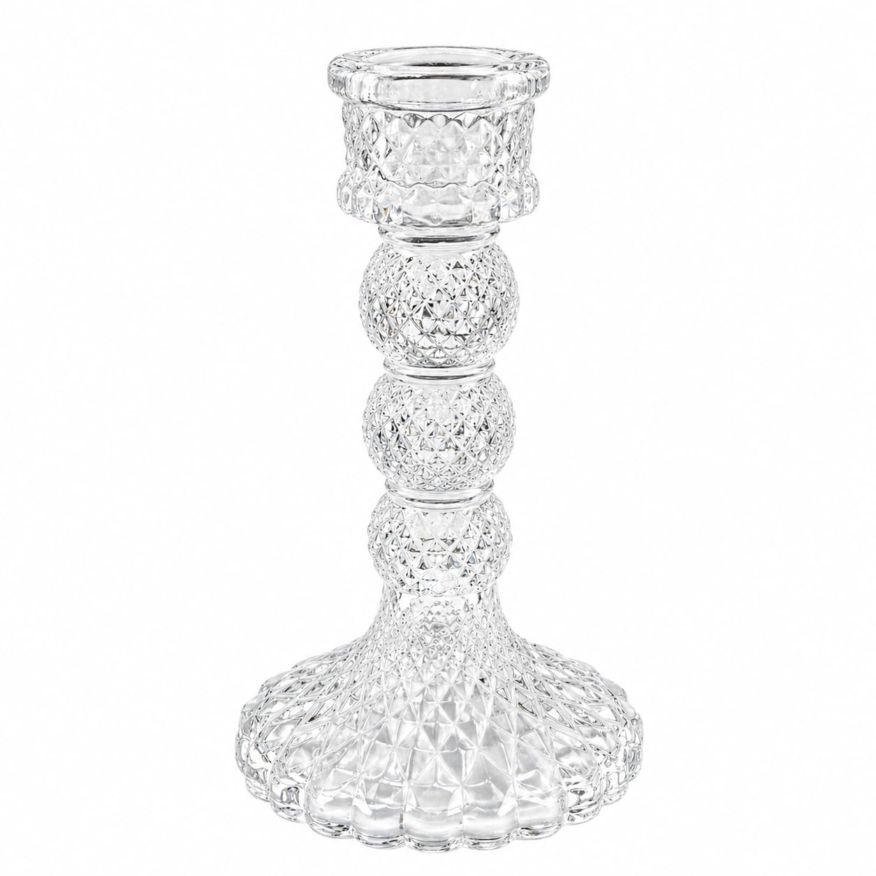 Pure Source India Crystal Taper Candle Holder,15 cm for Home Dining, Christmas & Diwali Decor