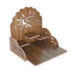 Om Shree Fully Handmade Beautiful Wooden Home and Office Temple/Pooja Mandir(28 x 28 x 26 cm) (Brown 1)
