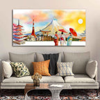 VIBECRAFTS Canvas Paintings for Living Room Drawing Room Famous Places Of Japan Canvas Wall Painting Fitted With Wooden Frame For Home | Office | Living Room | Gifts (PTVCH_2555N)