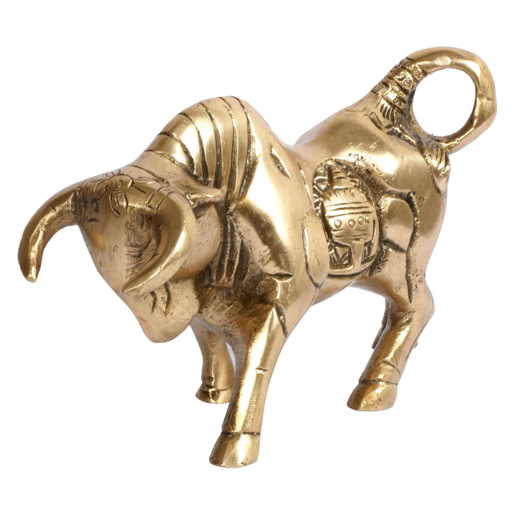 ARTVARKO Brass Charging Bull Statue for Home Décor Office Décor Perfect for Gift Showpiece 6 Inch
