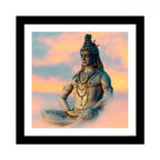 VIBECRAFTS Premium Wall Frame Painting of Lord Shiva Sculpture Digital Reprint Posters with Synthetic Wooden Frame Home, Office Decorative Gift Item(11 inch x 11 inch)(PFVC1Pcs4_702)