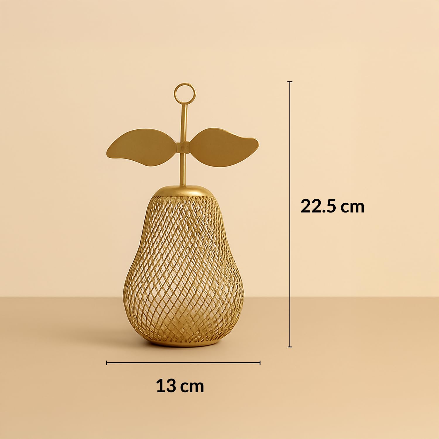 MARKET 99 Metal Pear T- Lite Holder - Golden | Elegant Home Decor for Diwali, Christmas, Birthday, and Wedding | Decorative Candle Holder for Ideal for Festive & Ambient Lighting| Golden