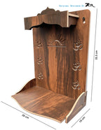 7CR Wood Art and Craft Temple (Brown_35.5 x 28 x 18 cm)