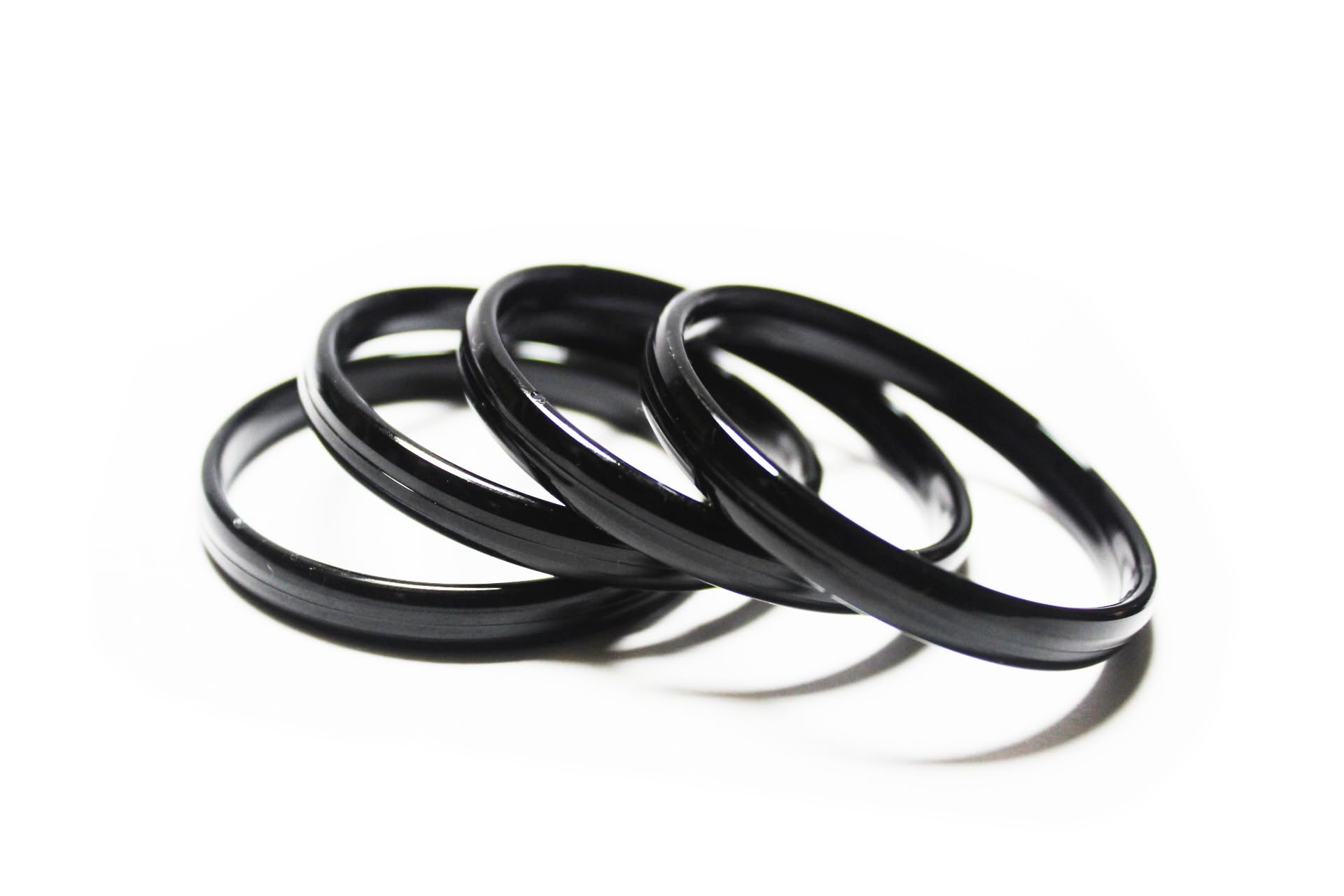 Karivala Plastic Black Bangles for Babies and Kids 4 Pcs - 6mm Thick (1-2 Years)