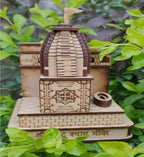 ANI DIVINE Khatu Shyam JiKhatu Naresh Wooden Temple for Home Decoration car Dashboard Wooden Temple for Office - Khatu Shyam Mandir Model (5.5 Inches) (Brown Finish)