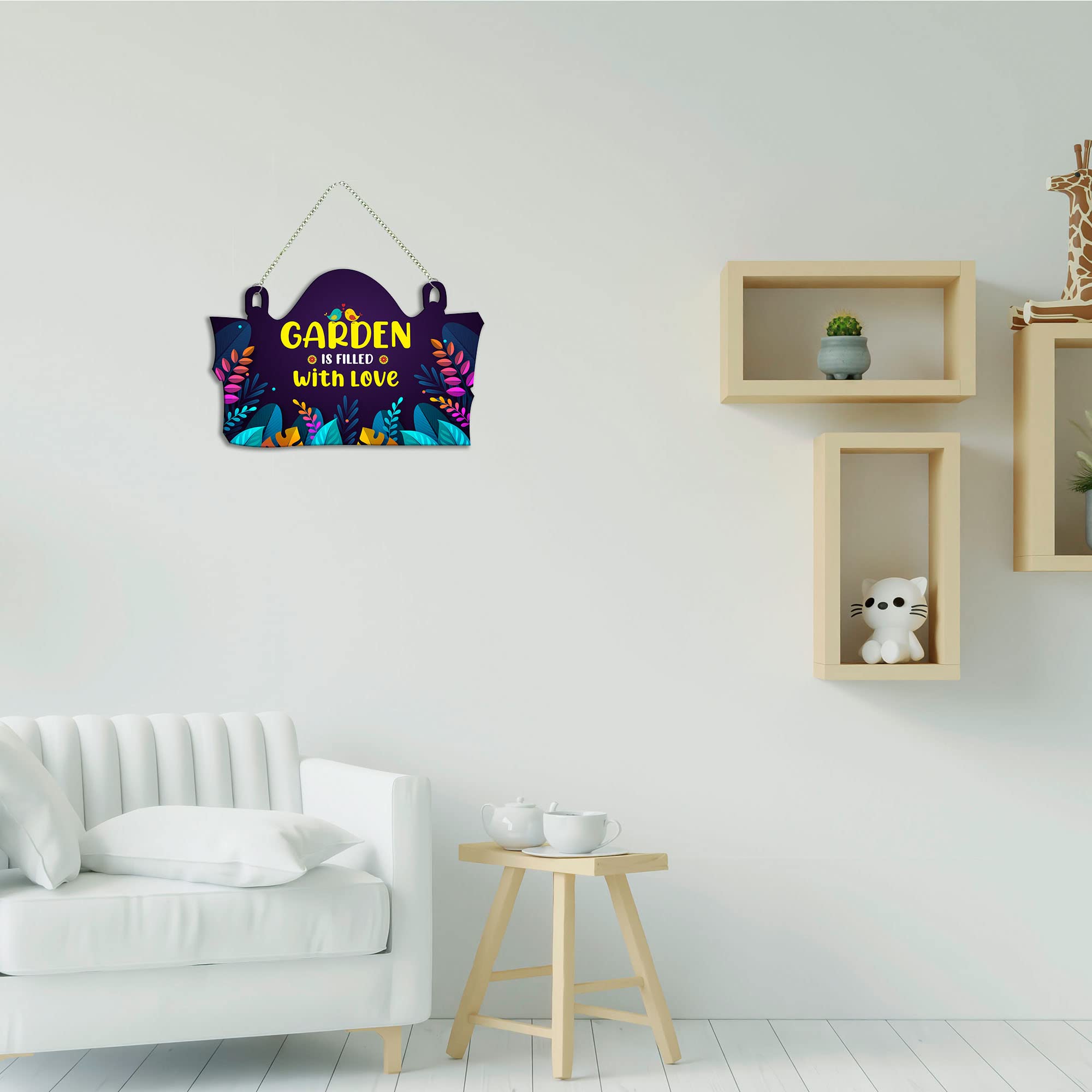 Artvibes Garden Quotes Wooden Wall Hanger for Home Decor | Office | Gifts | Bedroom | Wall Art for Living Room | Decoration Wall Hanging Items | Quotes Decor Items | Door Hanging (WH_3707NN)