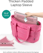 ProArch Puffer Tote Bag for Women | Waterproof Shoulder Handbag with Laptop Compartment | Quilted Puffy Office Tote | Travel, College & Work Carry Bag