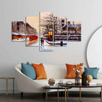 VIBECRAFTS Street View of London Five Pieces Canvas Wall Painting For Home|Office|Living Room|Gift (PTVC5Pcs1_5515)