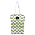 Wearslim® Premium Cotton Grocery Tote Bag, Printed Large Utility Shopping Bags, Stylish Reusable Hand Bag - White & Green (16.5 x 14.5Inch)