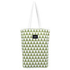 Wearslim® Premium Cotton Grocery Tote Bag, Printed Large Utility Shopping Bags, Stylish Reusable Hand Bag - White & Green (16.5 x 14.5Inch)
