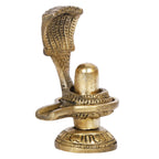 ARTVARKO Brass Shivling with Snake Shiv Lingam Statue Snake Idols of Shiva for Home Temple Puja's Decorative Diwali Vastu Gifts 3 Inch.