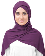 Silk Route InEssence Plum Viscose Jersey Scarf Women Girls Wrap Medium Size Hijab