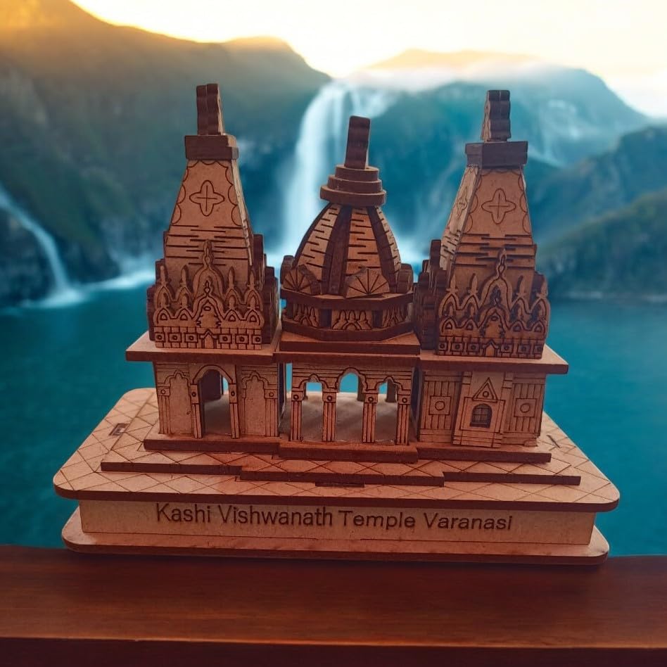 SriMaa Ventures Replica of Kashi Vishwanath Mandir | Kashi Ke Dev Bholenath Mini Idol | Miniature Varanasi Mandir for Home Puja, Temple