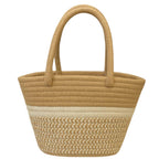 DYARCHY Handmade Cotton Rope Tote Bag | Eco-Friendly Multipurpose Handbag for Women | Casual Shoulder Bag for Shopping, Picnic, Travel & Everyday Use (BEIGE)