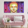 VIBECRAFTS Spiritual Buddha Meditating Wall Painting Five Pieces For Home|Office|Living Room|Gift (PTVC5Pcs4_8594)
