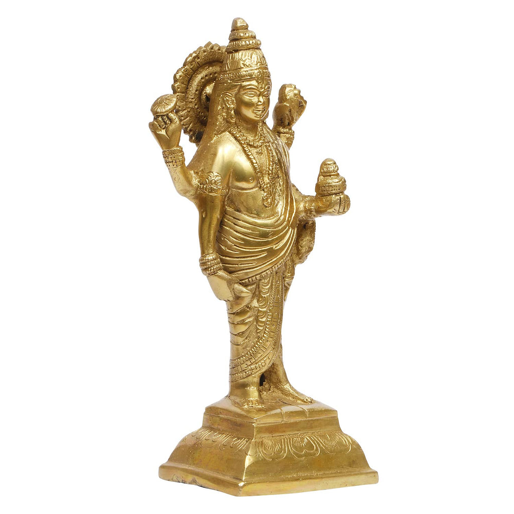 ARTVARKO Brass Lord Brass Lord Dhanvantari Idol,God of Ayurveda/Medicine Statue Height 8 Inches