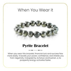 Natural Pyrite Bracelet for Men & Women, Certified Pyrite Crystal Bead Bracelet 8mm-10 mm, Money Magnet, Wealth & Abundance Stone, Protection, Success, Chakra Healing Energy By Acharya Lavbhushan Ji