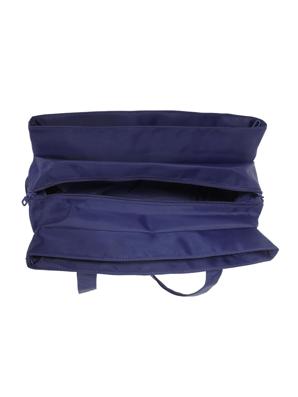 Pbs Creations Women’s Tote Bag | 3 Compartments | Bottle & Umbrella Pocket | Front, Back & Inner Zipper Pockets | Office, Travel & Shopping Handbag | Water-Resistant | 27 x 41 x 17 cm – Navy Blue