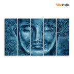 VIBECRAFTS Face Sculpture of Buddha Five Pieces Wall Painting For Home|Office|Living Room|Gift (PTVC5Pcs4_8581)