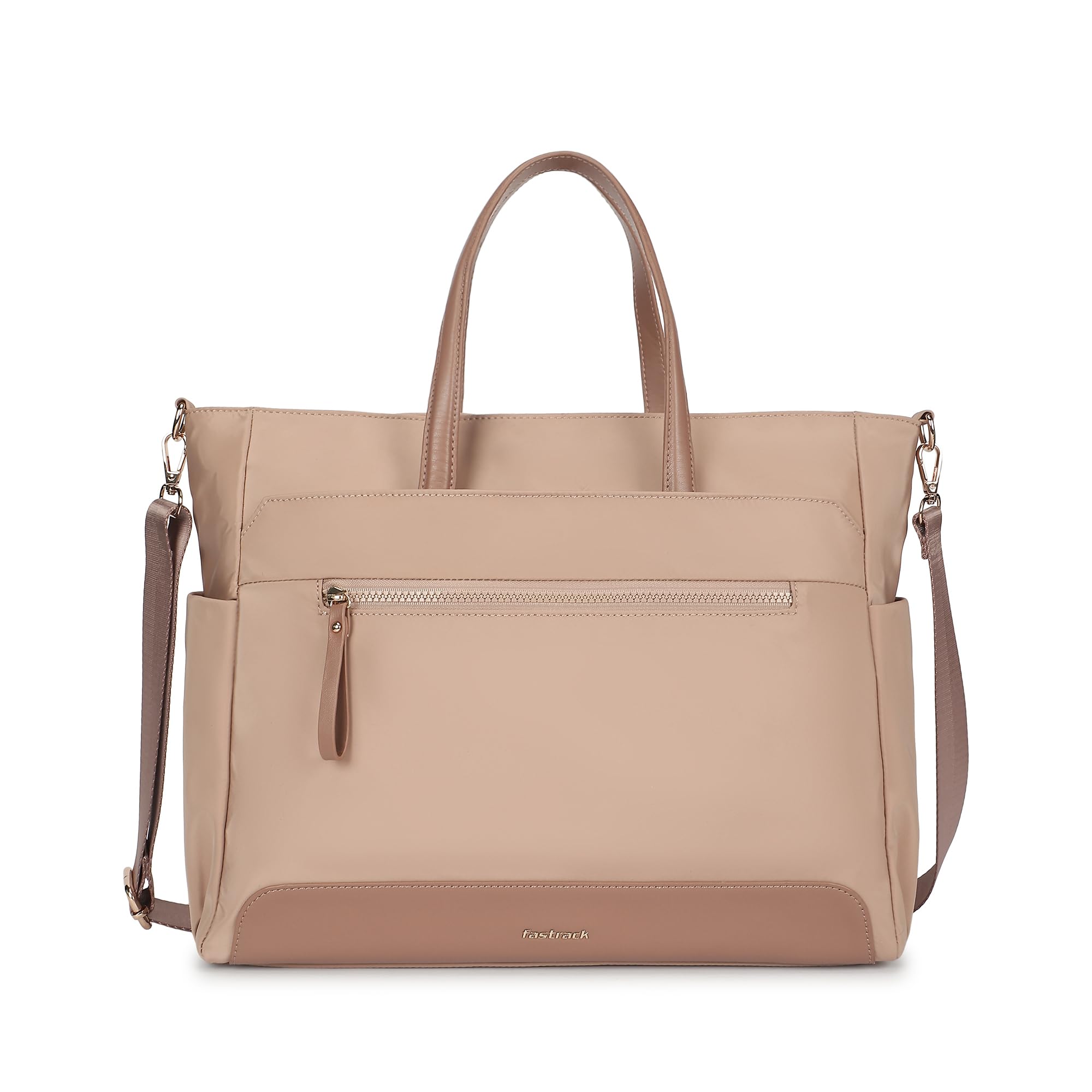 Fastrack Nylon Edit laptop Tote | Nylon Women’s Bag | 2 Compartments, 15 Padded Laptop Sleeve, Bottle Holders, Trolley Sleeve & Dual Carry Straps