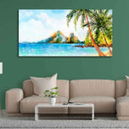 VIBECRAFTS Canvas Paintings for Living Room Drawing Room Premium Canvas Wall Painting of Beautiful Beach Scenery for Home|Office|Gift(PTVCH_2358)