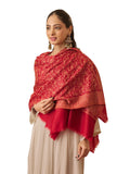 Pashmoda Women Meher Jaal Kashmiri Jamawar Woven Design Shawl (Size: 40x80in, 101x203cm) SECS54